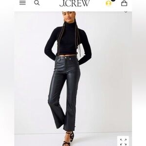 J Crew High Rise Slim Faux Leather Demi Boot Pant